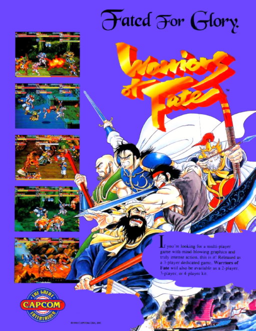 Warriors of Fate (921031 USA) Arcade Game Cover